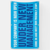 Onder nieuw management business signage blue spandoek (Verticaal)