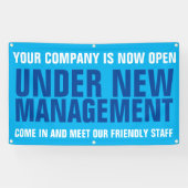 Onder nieuw management business signage blue spandoek (Horizontaal)