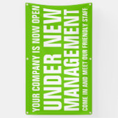 Onder nieuwe bedrijfseigen merknaam voor het manag spandoek (Verticaal)