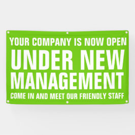 Onder nieuwe bedrijfseigen merknaam voor het manag spandoek