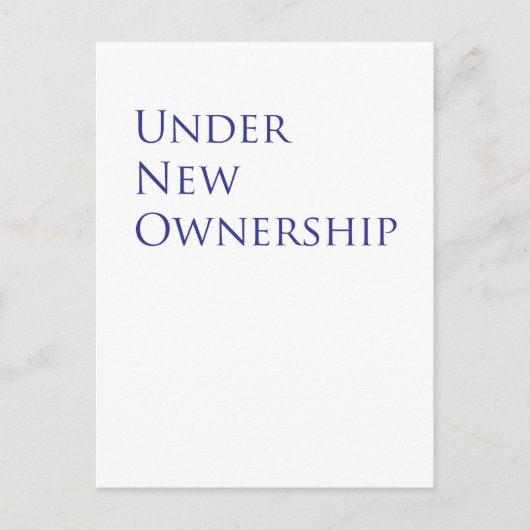 Onder nieuwe eigendom briefkaart (Voorkant)