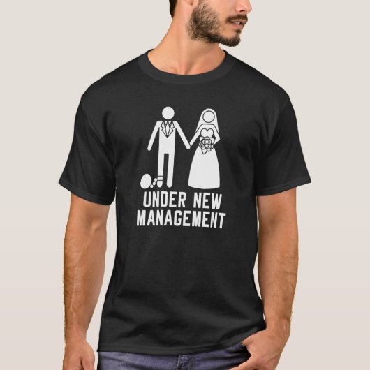 Onder Nieuwe Leiding Bachelor Party Huwelijk Manne T-shirt (Voorkant)