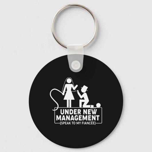 Onder Nieuwe Leiding Bruiloft Geschenken Bruidegom Sleutelhanger (Voorkant)