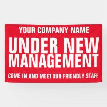 Onder nieuwe management business signage banner