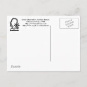 Onder observatie, door Brian Benson Briefkaart (Achterkant)