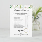 Onder of over bruids baby shower spel kaart (Staand voorkant)