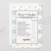 onder of over bruidsbaby shower spel kaart (Voorkant / Achterkant)