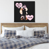 Onder paraplu: romantisch stel dat zoent in de reg canvas afdruk (Insitu (Slaapkamer))