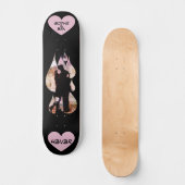 Onder paraplu: romantisch stel dat zoent in de reg persoonlijk skateboard (Voorkant)