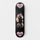 Onder paraplu: romantisch stel dat zoent in de reg persoonlijk skateboard (Voorkant)