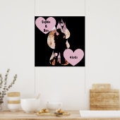 Onder paraplu: romantisch stel dat zoent in de reg poster (Keuken)
