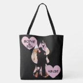 Onder paraplu: romantisch stel dat zoent in de reg tote bag (Achterkant)