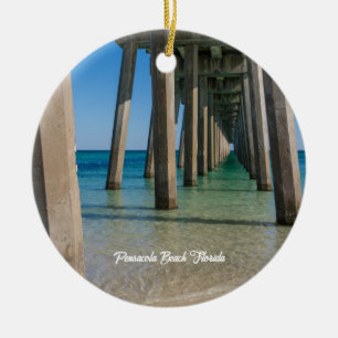 Onder Pensacola Beach Pier-cirkelornament Keramisch Ornament