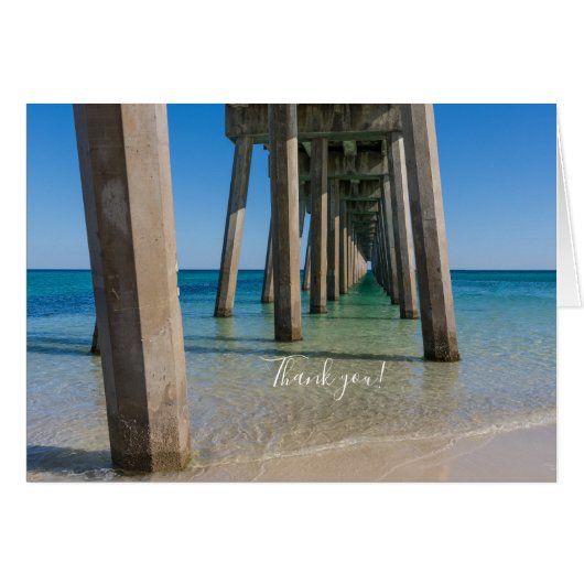 Onder Pensacola Beach Pier Dank u kaart (Voorkant Horizontaal)
