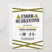 Onder Quarantine Virtual Birthday Party Kaart (Voorkant)