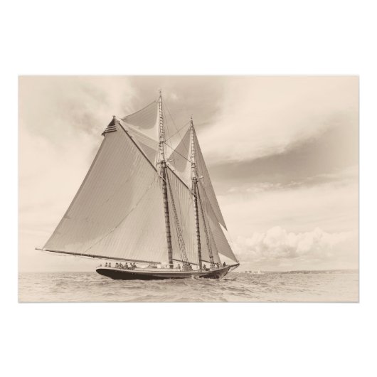Onder Sail on Columbia Foto Afdruk (Voorkant)