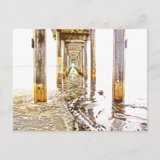 Onder Scripps Pier Briefkaart (Voorkant)