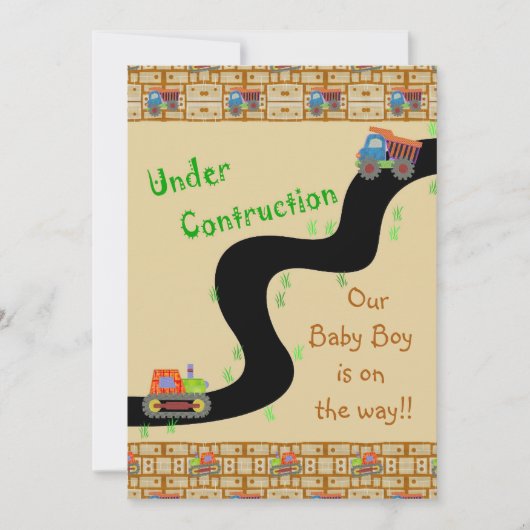 Onder speciale aandacht van Construction Boy Baby  Kaart (Voorkant)