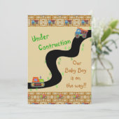 Onder speciale aandacht van Construction Boy Baby  Kaart (Staand voorkant)