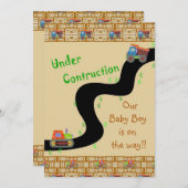 Onder speciale aandacht van Construction Boy Baby  Kaart (Voorkant / Achterkant)