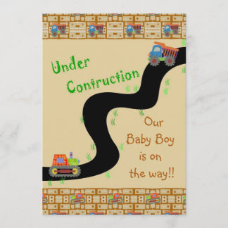 Onder speciale aandacht van Construction Boy Baby Kaart