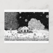 Onder Stars Pen en Ink Illustratie Briefkaart (Voorkant)