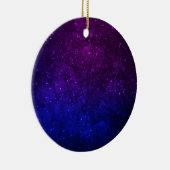 Onder sterren in de blauwe en Paarse as Keramisch Ornament (Rechts)