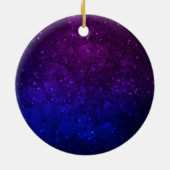 Onder sterren in de blauwe en Paarse as Keramisch Ornament (Achterkant)