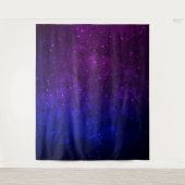 Onder sterren in de blauwe en Paarse as Wandkleed (Voorkant)