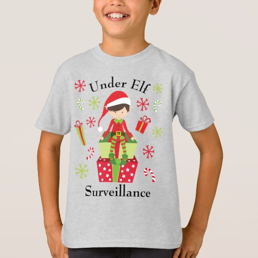 onder toezicht van Elf met kerstfeestdag T-shirt (Voorkant)