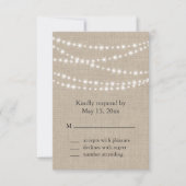 Onder Twinkle lampjes op Burlap RSVP Kaart (Voorkant)