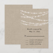 Onder Twinkle lampjes op Burlap RSVP Kaart (Voorkant / Achterkant)