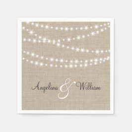Onder Twinkle Lights op Burlap Napkin Servet