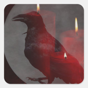 "Onder uw rug in rood" Vierkante Sticker