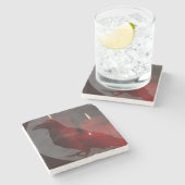 "Onder Uw Spell in Rood" Stenen Onderzetter (Zijkant)