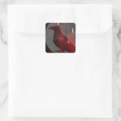 "Onder Uw Spell in Rood" Vierkante Sticker (Tas)