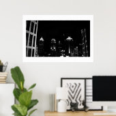 Onder verlichte Steeples Poster (Thuiskantoor)