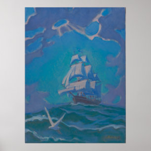 Onder volle vaart - Kulhanek Nautical Art Poster
