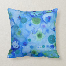 "onder water": blauwe en groene kussen
