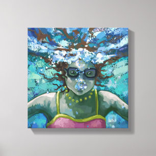Onder water canvas afdruk