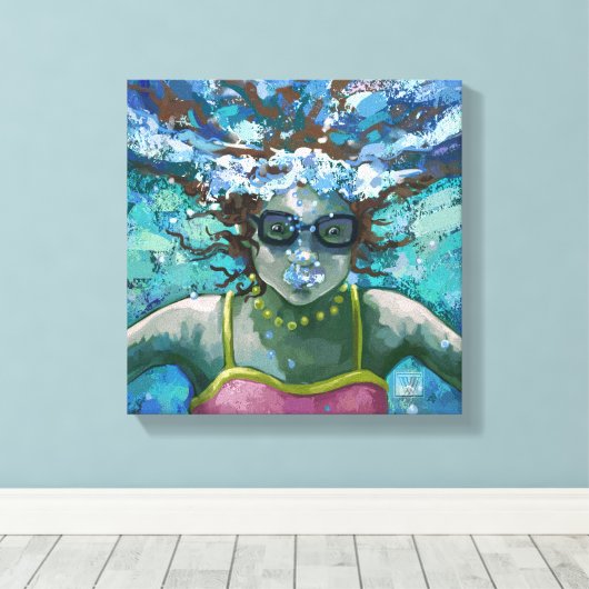 Onder water canvas afdruk (Insitu (Houten vloer))