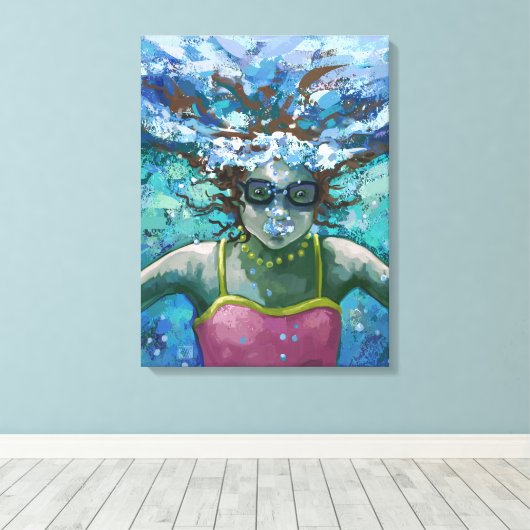 Onder water canvas afdruk (Insitu (Houten vloer))