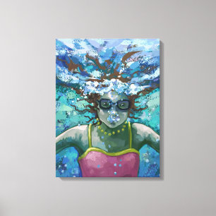 Onder water canvas afdruk