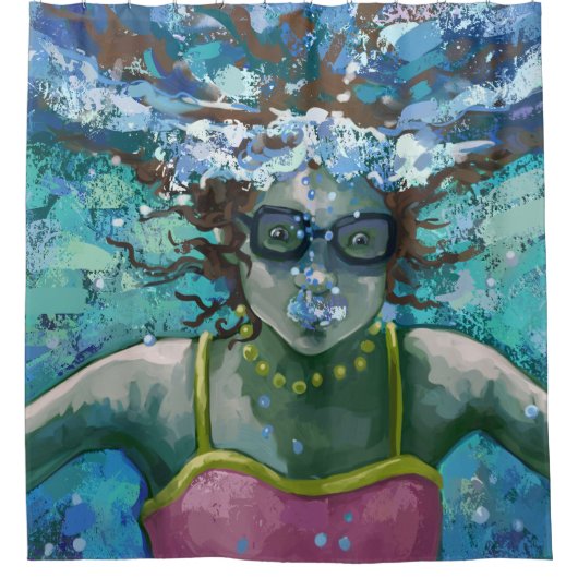 Onder water douchegordijn (Voorkant)