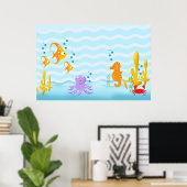 ONDER WATER ENORM 36 x 24 KUNSTDRUK Poster (Thuiskantoor)