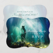 Onder water - Kaart Uitnodigingsantwoord (Voorkant / Achterkant)