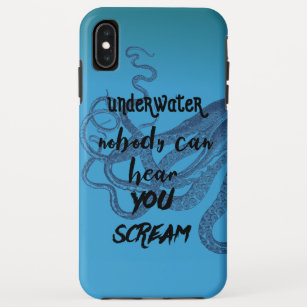 Onder water kan niemand je octopus blauw horen sch Case-Mate iPhone case