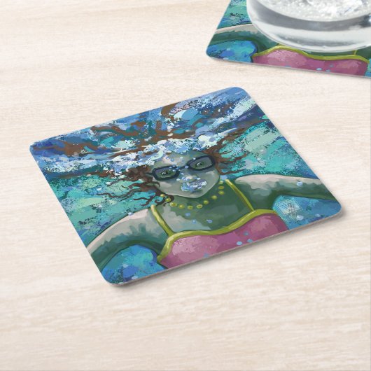 Onder water kartonnen onderzetters (Schuin)