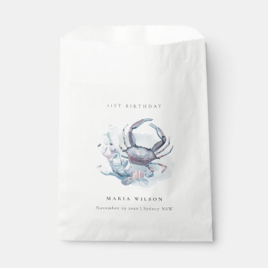 Onder water krab koraal, ongeacht de leeftijd van  bedankzakje (Voorkant)