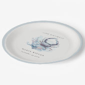 Onder water krab koraal, ongeacht de leeftijd van  papieren bordje (Gekanteld)